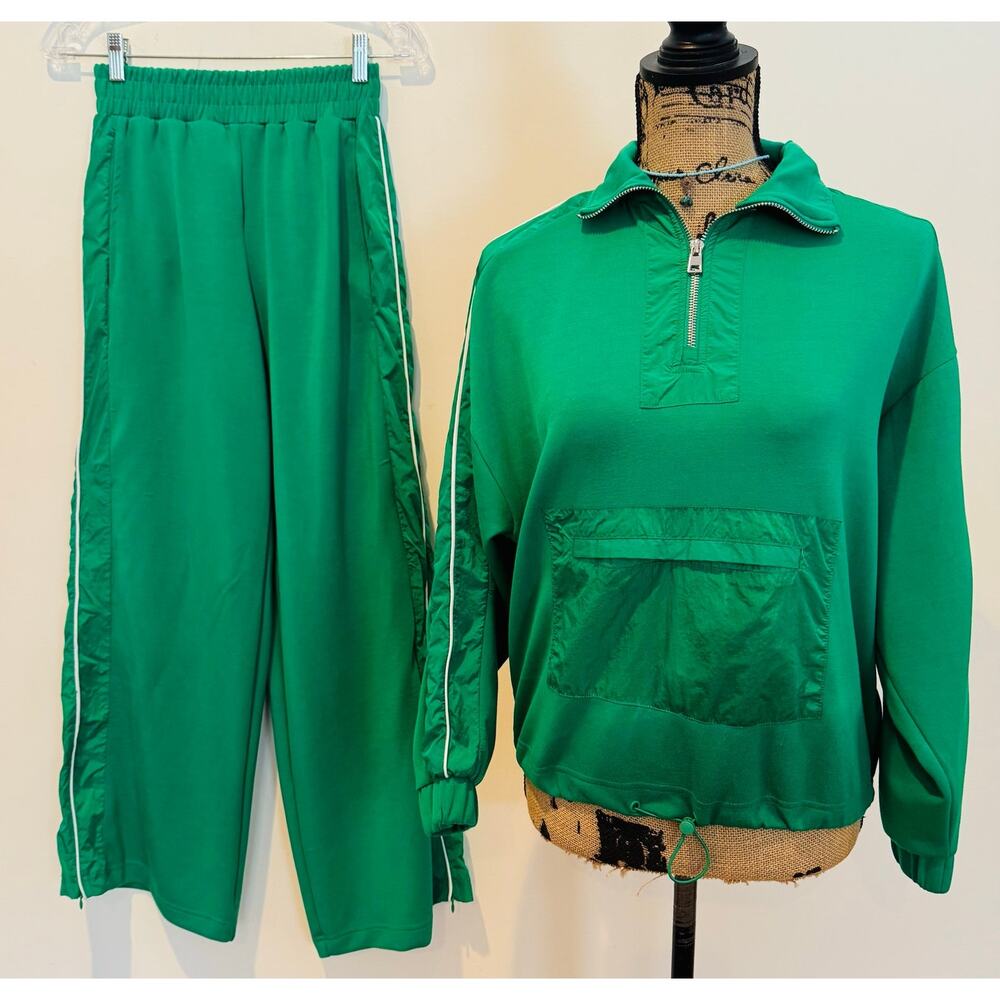 Happily Grey Womens 2 piece Kelly Green Workout Set Size XS